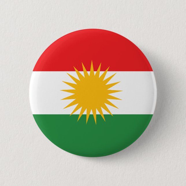 kurdische Flagge, kurdische Kurde, kurdische Drape Button (Vorderseite)