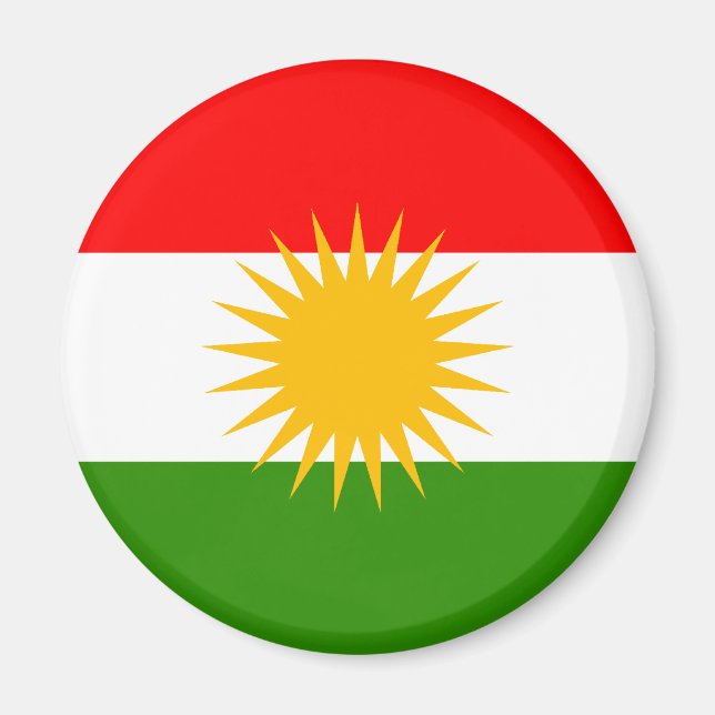 Kurdische Flagge Magnet (Vorne)