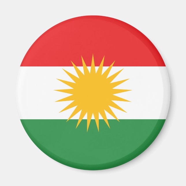 Kurdische Flagge Magnet (Vorne)