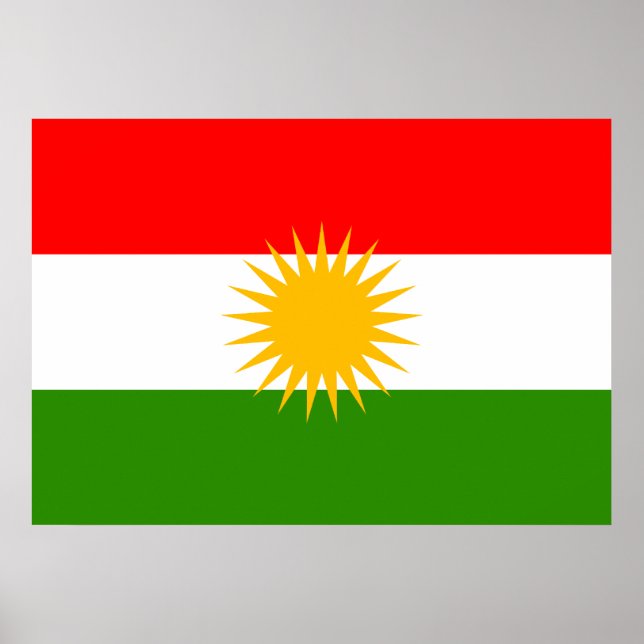 Kurdische Flagge Poster (Vorne)