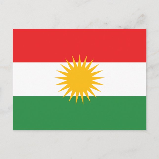 Kurdische Flagge Postkarte (Vorderseite)