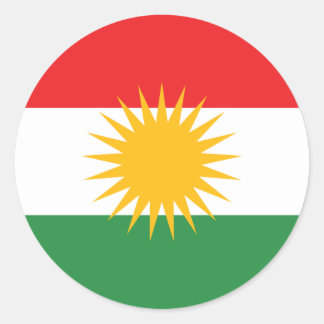 Kurdische Flagge Runder Aufkleber