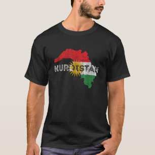 Kurdische Karte und Flagge Souvenir abgenutzt Kurd T-Shirt
