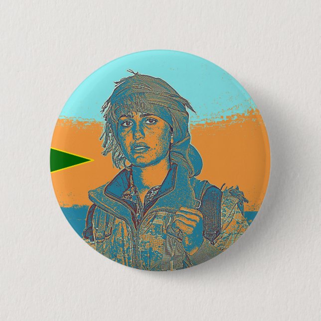 Kurdische YPJ-Kämpfer 6 Button (Vorderseite)