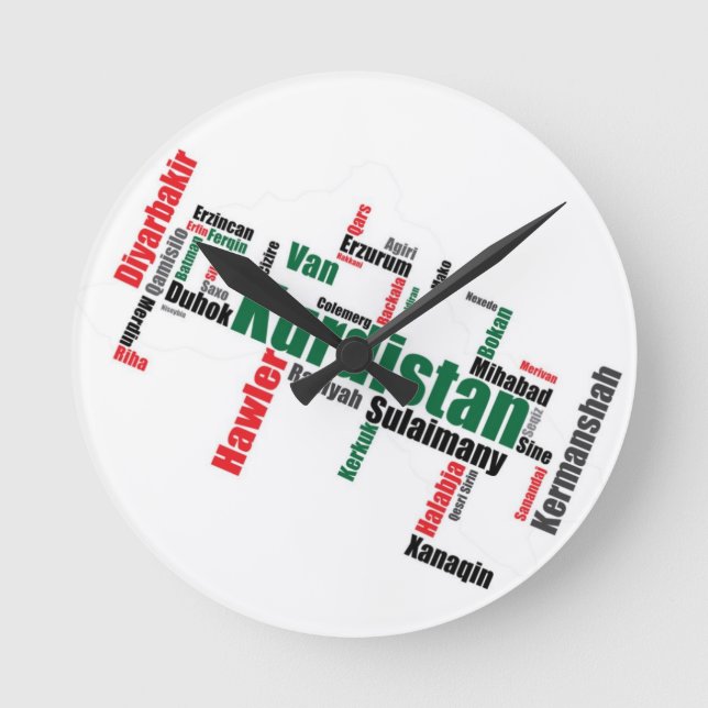 Kurdistan City Clock Runde Wanduhr (Vorderseite)
