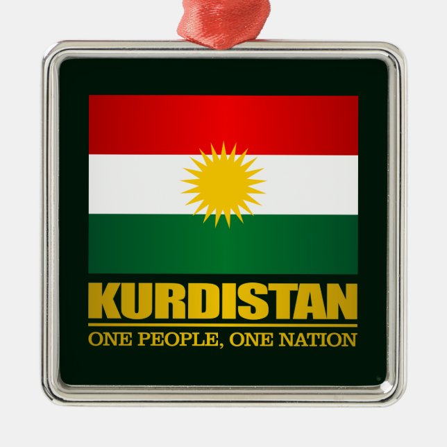 Kurdistan (ein Volk, eine Nation) Ornament Aus Metall (Vorne)