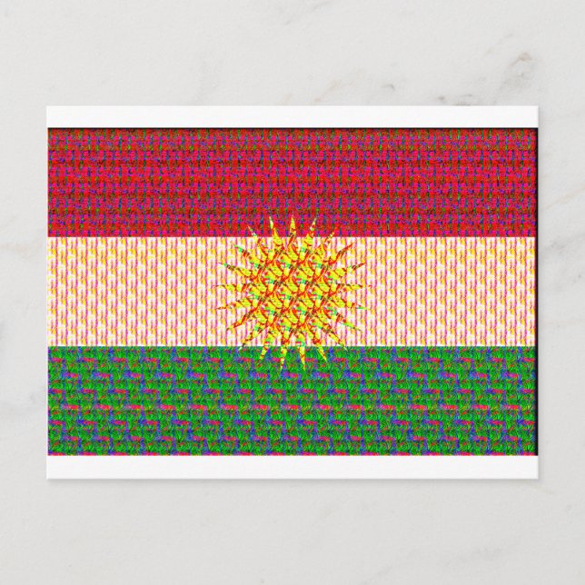 Kurdistan Flag Psychedelic Postkarte (Vorderseite)