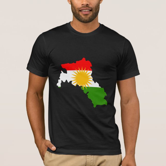 Kurdistan-Flaggen-Karte Größengleich T-Shirt (Vorderseite)