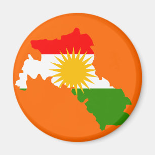 Kurdistan-Flaggenkarte Magnet