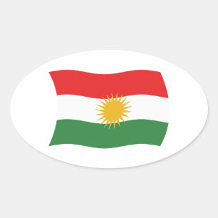 Kurdistan-Flaggensticker Ovaler Aufkleber