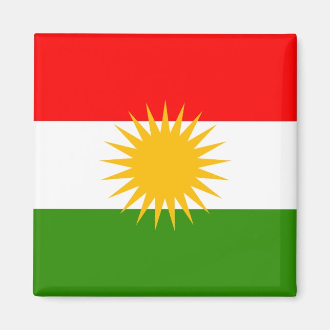Kurdistan Hochwertige Flagge Magnet (Vorne)