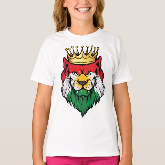 Kurdistan Lion King Flag T-Shirt (Vorderseite)