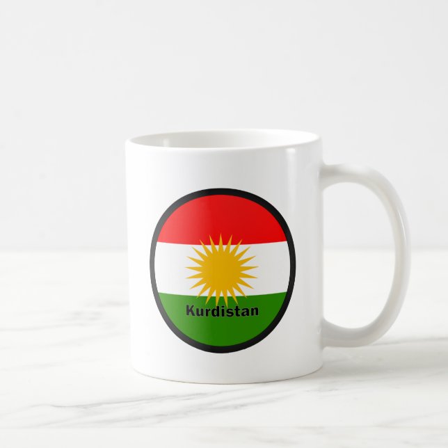Kurdistan Roundel Qualität Flagge Kaffeetasse (Rechts)