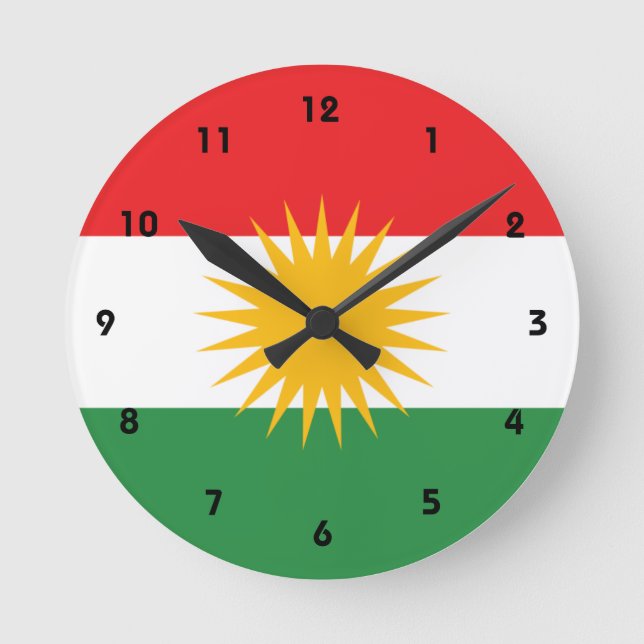 Kurdistan Runde Wanduhr (Vorderseite)