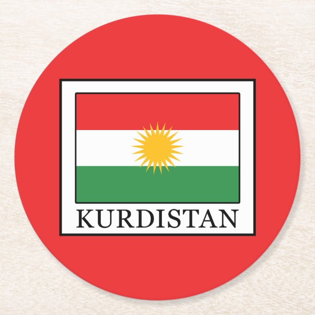 Kurdistan Runder Pappuntersetzer (Vorderseite)