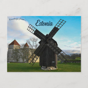 Kuressaare Windmühle und Schloss Estland Postkarte