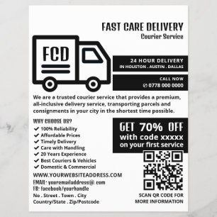 Kurier-LKW-Logo, Kurierdienstwerbung Flyer