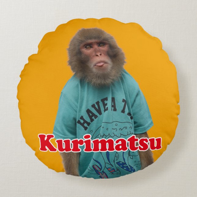 Kurimatsu cushion.くり松クッション rundes kissen (Vorderseite)