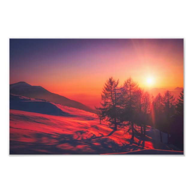 kuriose Sonnenaufgangsbild Fotodruck (Vorne)