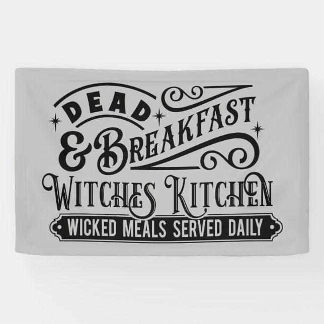 kurioses totes Frühstück Halloween Wortkunst Banner (Horizontal)