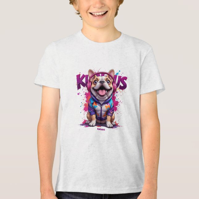 Kurious Manga Dog Tri-Blend Shirt (Vorderseite)