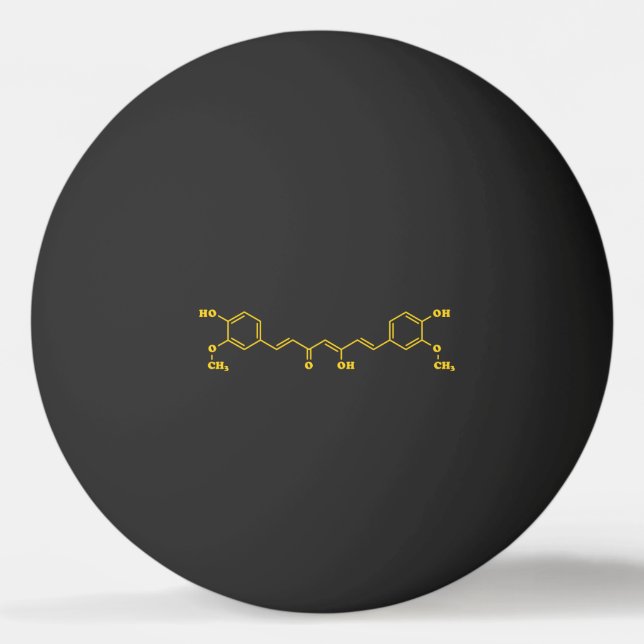 Kurkumin Molekulare chemische Formel Tischtennisball (Vorderseite)