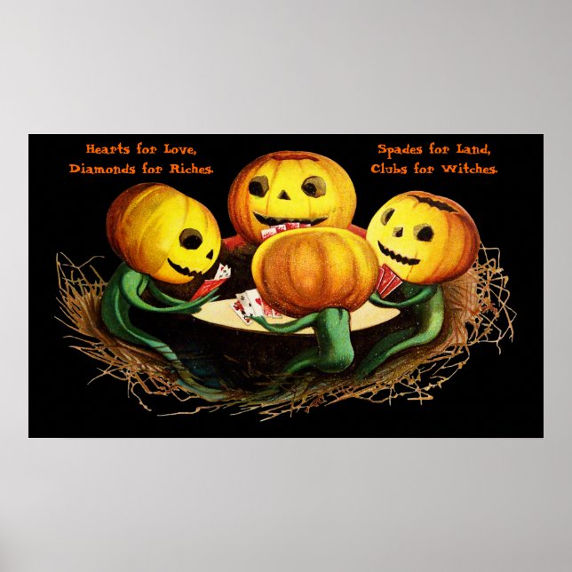 Kürme auf Karten Halloween-Poster Poster (Vorne)