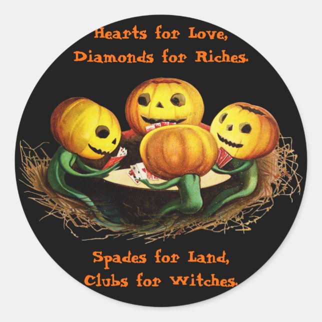 Kürme auf Karten Halloween-Sticker Runder Aufkleber (Vorderseite)