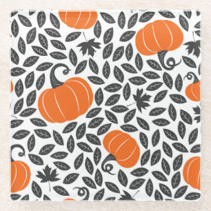 Kürme, Blätter: niedliches Herbstmuster. Glasuntersetzer