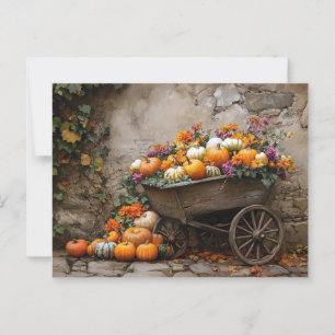 Kürme, Blume und Blätter in einer Schubkarre Postkarte