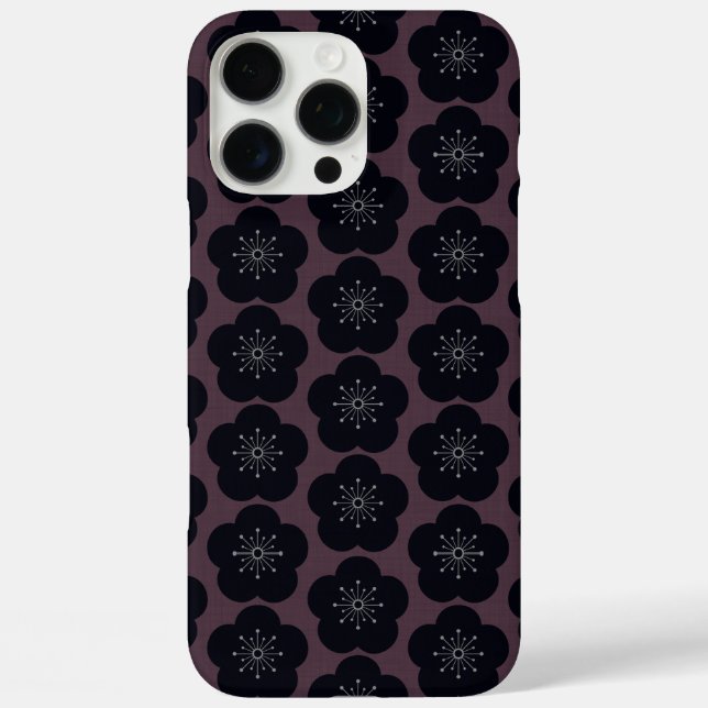 KURO UME - Seamless - Bordeaux iPhone 16 Pro Max Hülle (Rückseite)