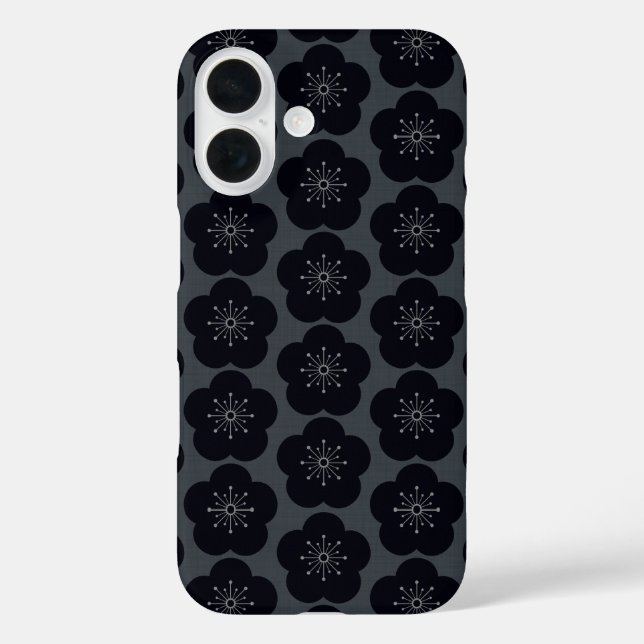 KURO UME - Seamless - Gray iPhone 16 Hülle (Rückseite)