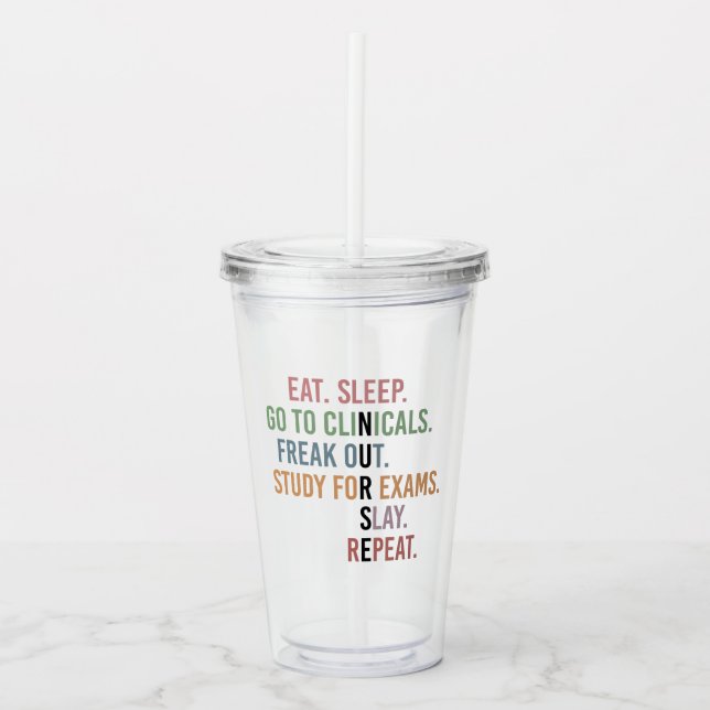 Kurschüler der Funny Nursing School Future Nurse Acryltrinkbecher (Vorderseite)