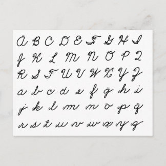 Kursive-Schreibschrift-Tabelle Postkarte