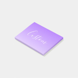 Kursiver Schriftname & editierbarer helllila Ombre Post-it Klebezettel