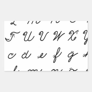 Kursivhandschriftsdiagramm Rechteckiger Aufkleber