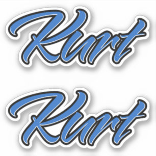 Kurt Nom bleu Autocollant Autocollant