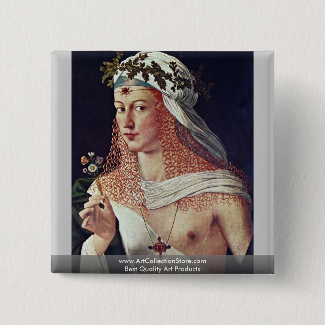Kurtisane (Porträt von Lucrezia Borgia?) Button (Vorderseite)