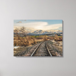 Kurve in den Tracks - Bahngleise - Berge Leinwanddruck