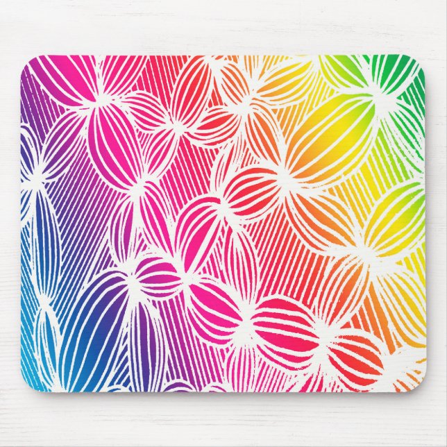 Kurve Regenbogenlinien Mousepad (Vorne)