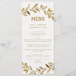 Kurve Zweige | Gold Dinner Menu Card Menükarte