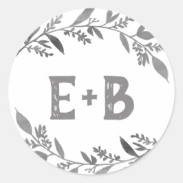 Kurve Zweige | Silver Wedding Umschlag Aufkleber