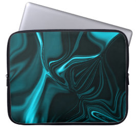 Kurven in dunkeltürkisblau, tiefer Himmel oder Cya Laptopschutzhülle