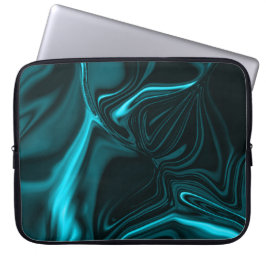 Kurven in dunkeltürkisblau, tiefer Himmel oder Cya Laptopschutzhülle