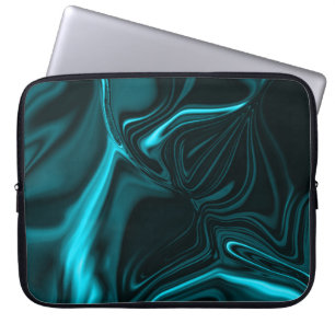 Kurven in dunkeltürkisblau, tiefer Himmel oder Cya Laptopschutzhülle
