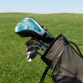 Kurven in hellen Farbtönen Blau und Rosa Golf Headcover