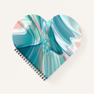 Kurven in hellen Farbtönen Blau und Rosa Notizbuch