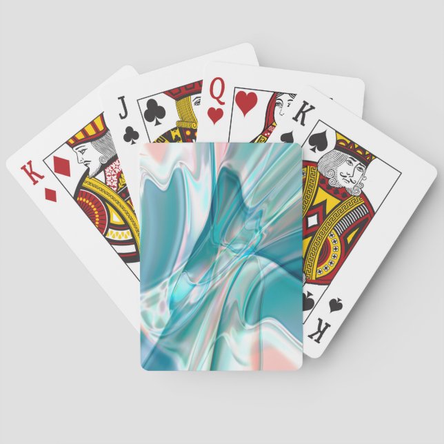 Kurven in hellen Farbtönen Blau und Rosa Spielkarten (Rückseite)