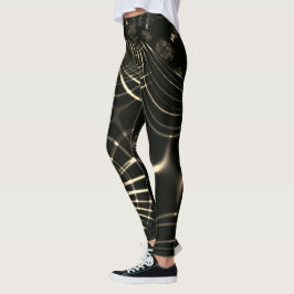 Kurven in Khaki-Farbe und dunklem Hintergrund Leggings