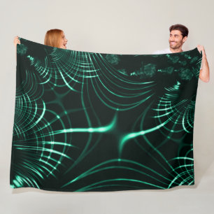 Kurven in Kombination von Dschungelgrün und Neo-Mi Fleecedecke